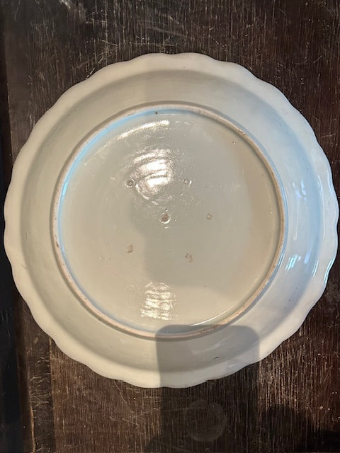 伊万里　染付大皿　輪花縁