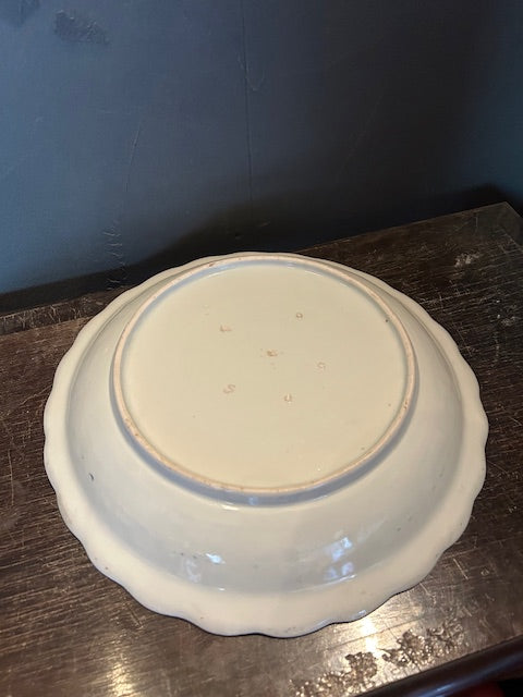 伊万里　染付大皿　輪花縁