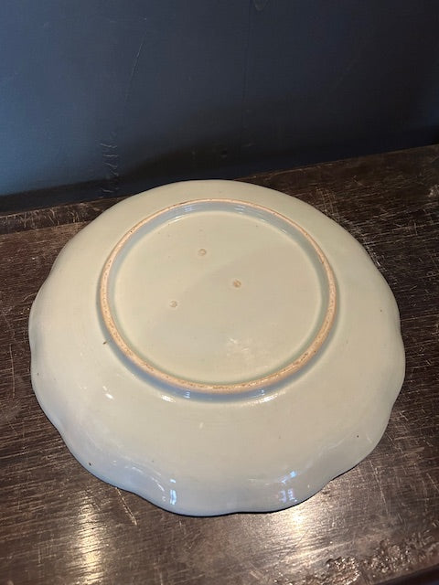 伊万里　染付　鷲文　輪花皿