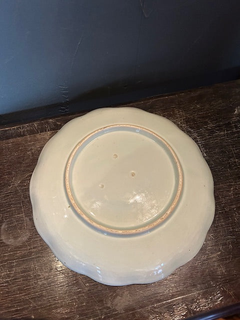 伊万里　染付　鷲文　輪花皿
