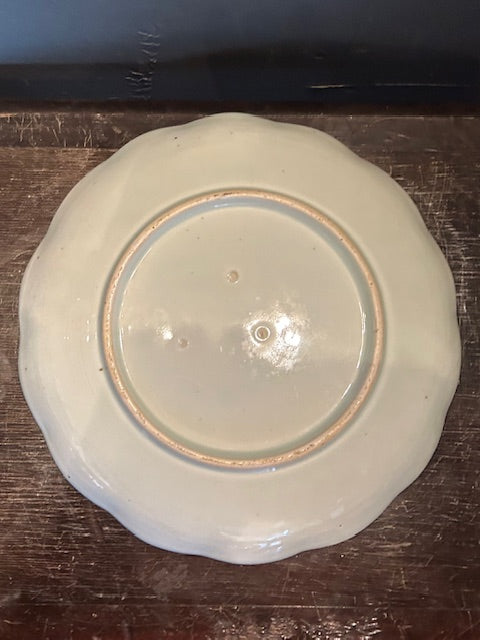 伊万里　染付　鷲文　輪花皿