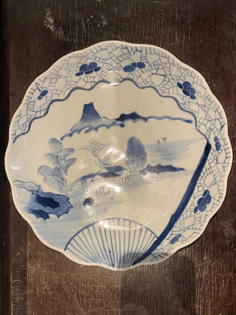 伊万里　染付山水図　大皿