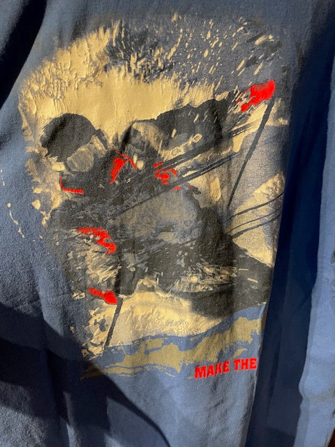 メンズヴィンテージ　Tシャツ 【USA製コンパスモチーフ バックプリント】ブルー