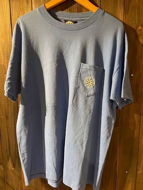 メンズヴィンテージ　Tシャツ 【USA製コンパスモチーフ バックプリント】ブルー