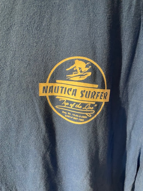 メンズヴィンテージ　Tシャツ 【NAUTICA ワンポイントロゴ】ブルー