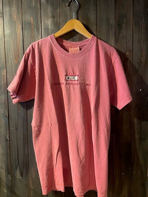 メンズヴィンテージ　Tシャツ 【90s USA製 THE MOUNTAIN / 刺しゅうロゴ】ピンク