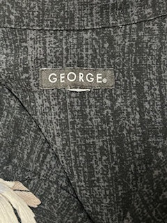 メンズヴィンテージアロハシャツ【GEORGE】ハイビスカス ブラック