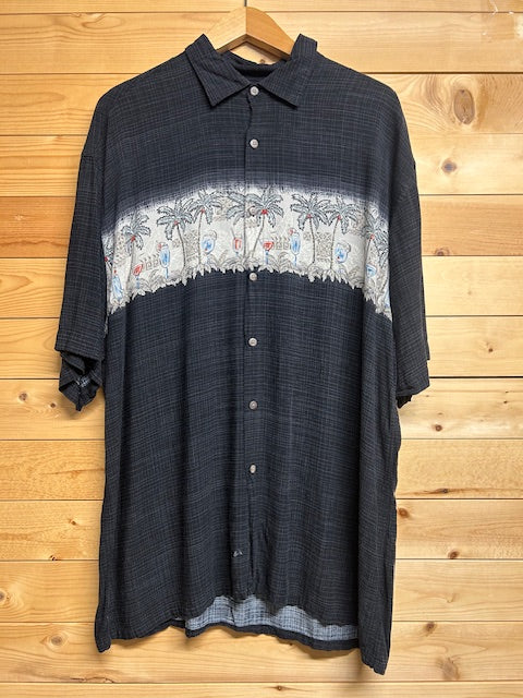 メンズヴィンテージアロハシャツ【MODA CAMPIA MODA】ヤシの木 ブラック