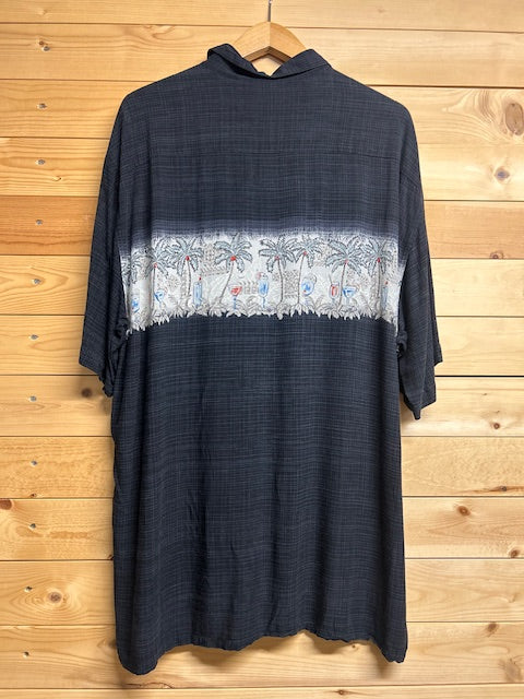 メンズヴィンテージアロハシャツ【MODA CAMPIA MODA】ヤシの木 ブラック