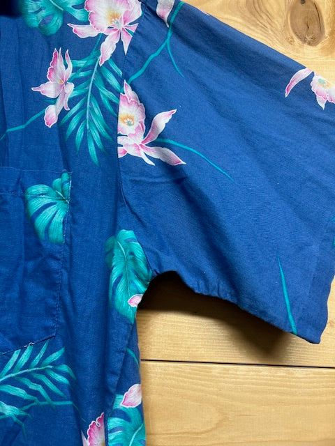メンズヴィンテージ アロハシャツ 【Otaheite】ハイビスカス ブルー