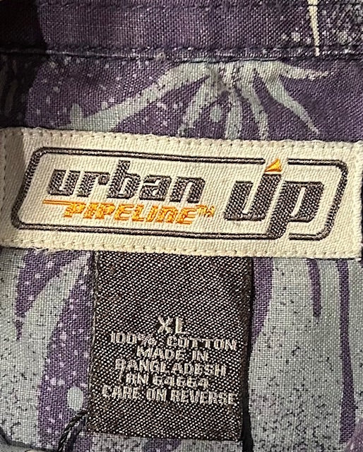 メンズヴィンテージ アロハシャツ 【urban up】グラデーション パープル ブルー
