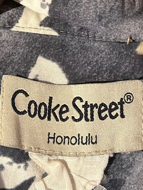 メンズヴィンテージ アロハシャツ 【Cooke Street】ハイビスカス グレー