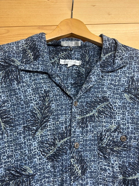 メンズヴィンテージ アロハシャツ 【GEOFFREY BEENE】総柄 ネイビー