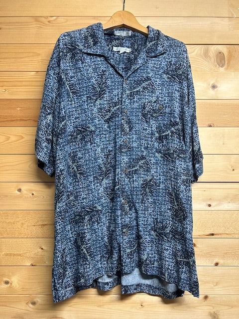 メンズヴィンテージ アロハシャツ 【GEOFFREY BEENE】総柄 ネイビー