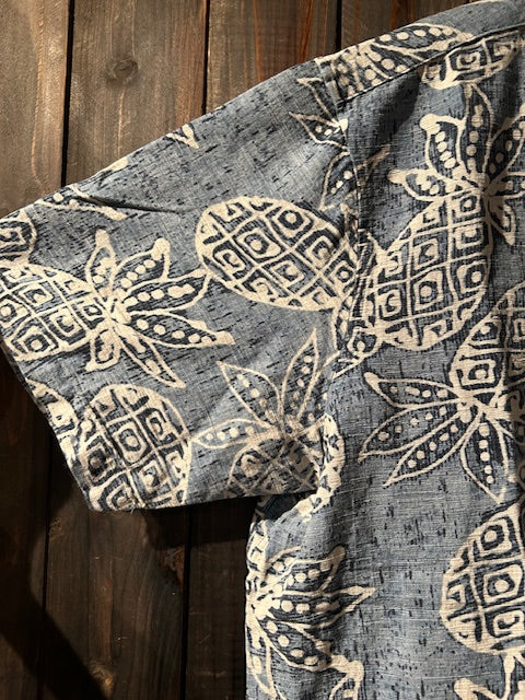 メンズヴィンテージ アロハシャツ 【Batik Bay】パイナップル ブルー