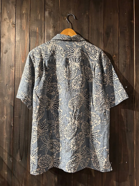 メンズヴィンテージ アロハシャツ 【Batik Bay】パイナップル ブルー