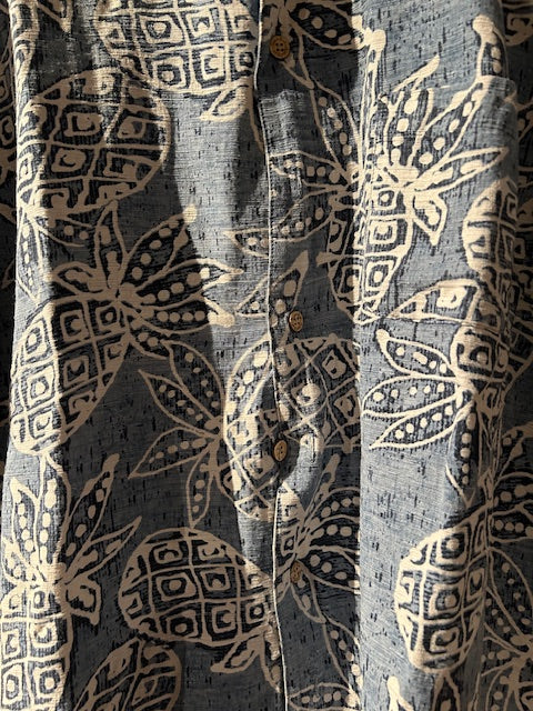 メンズヴィンテージ アロハシャツ 【Batik Bay】パイナップル ブルー