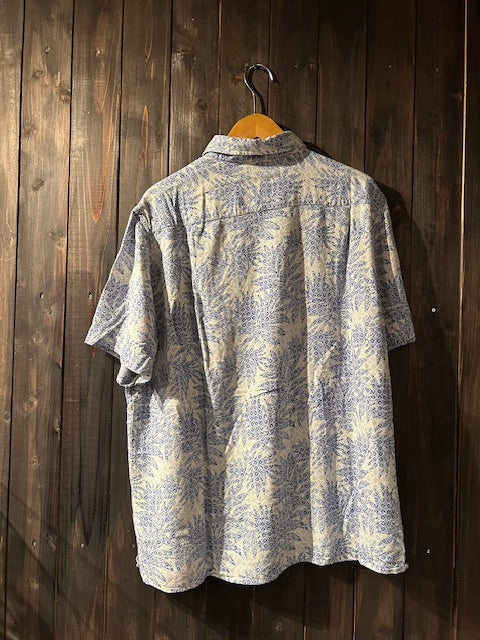 メンズヴィンテージ アロハシャツ 【Tasso Elba】ハイビスカス ブルー