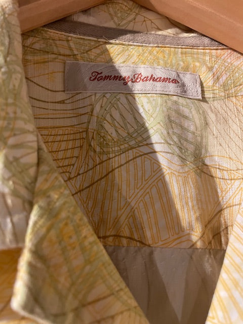 メンズヴィンテージ アロハシャツ 【Tommy Bahama】総柄 イエロー