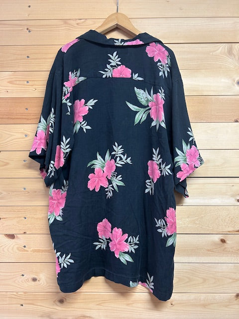 メンズヴィンテージ アロハシャツ 【Tommy bahama】ハイビスカス ブラック
