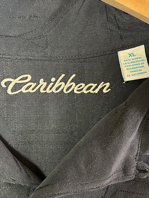 メンズヴィンテージ アロハシャツ 【Caribbean】チェック ブラック