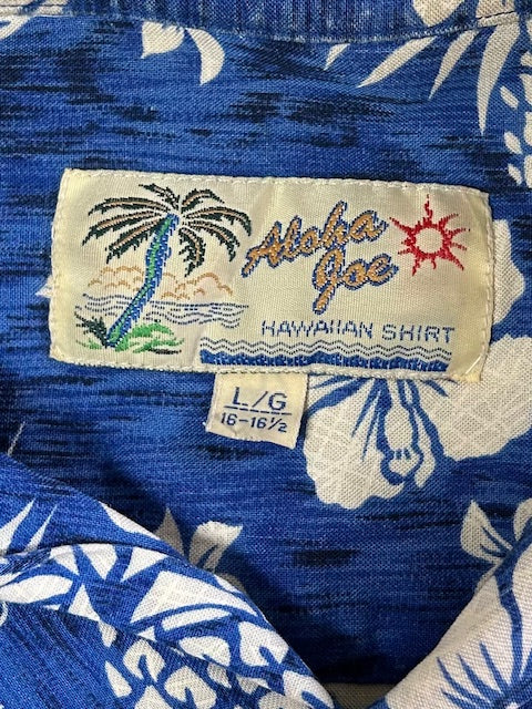 メンズヴィンテージ アロハシャツ 【Aloha Joe】パイナップル ブルー