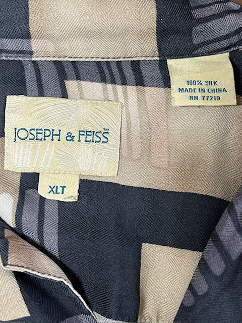メンズヴィンテージ アロハシャツ 【JOSEPH&FEISS】総柄 ブラック