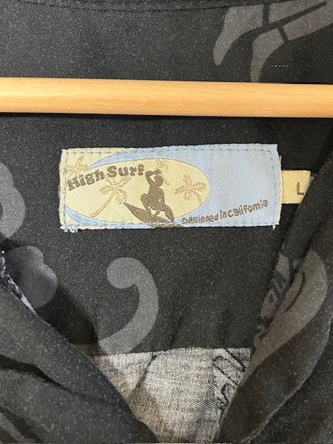 メンズヴィンテージ アロハシャツ 【High Surf】カクテル ブラック