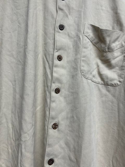 メンズヴィンテージ アロハシャツ 【Vintage Silk】無地 ベージュ