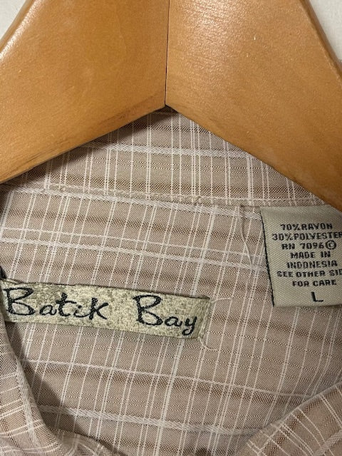 メンズヴィンテージ アロハシャツ 【Batik Bay】チェック ベージュ
