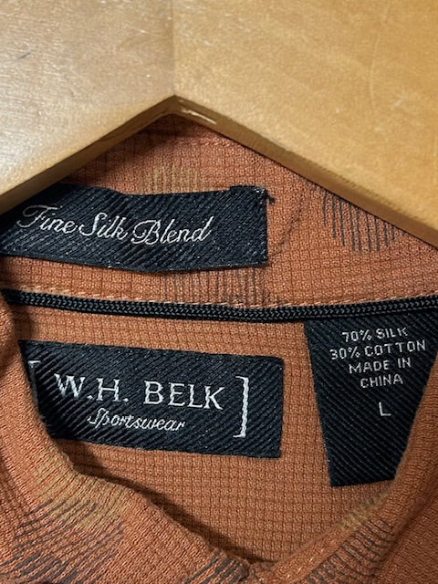 メンズヴィンテージ アロハシャツ 【W.H.Belk】総柄 ブラウン