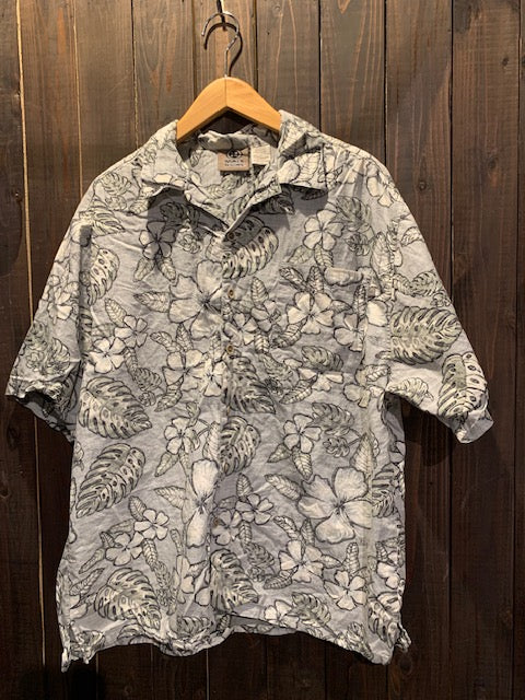 メンズヴィンテージ アロハシャツ 【Maui＆ sons】 ハイビスカス グレー