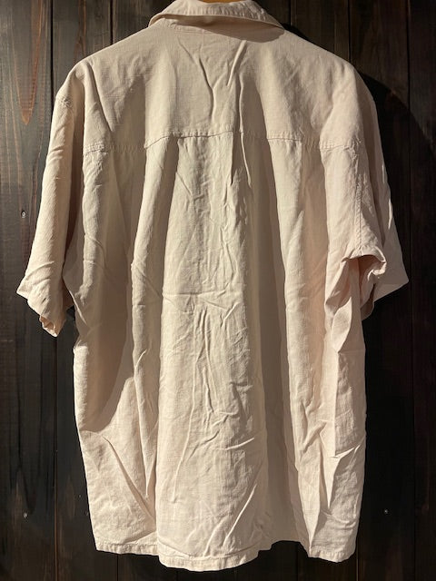 メンズヴィンテージ アロハシャツ 【W/F】刺しゅう ベージュ