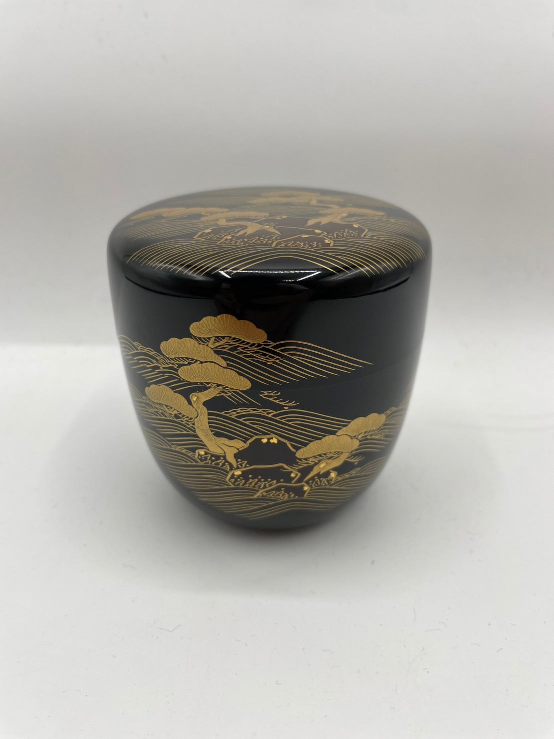 呉籐穣太郎造　棗　大菊蒔絵大棗　共箱 呉籐穣太郎造棗大菊蒔絵大棗共箱