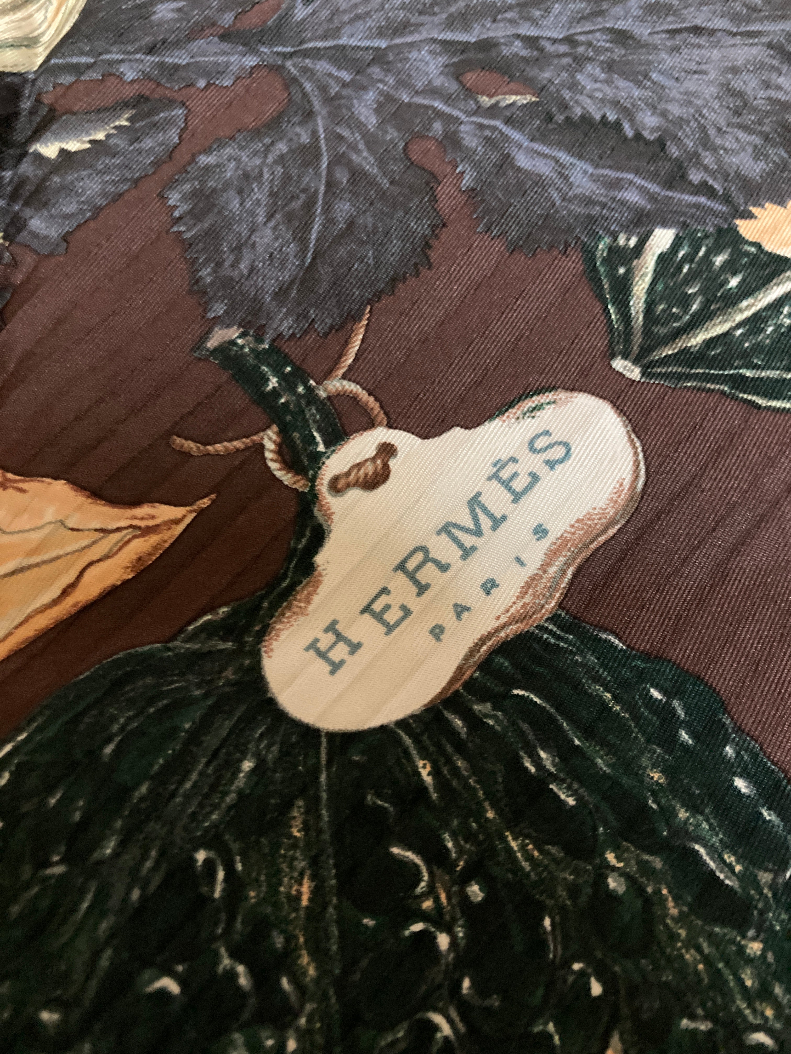 エルメス　カレ90 スカーフ CITROUILLES&COLOQUINTES（かぼちゃとコロシント）