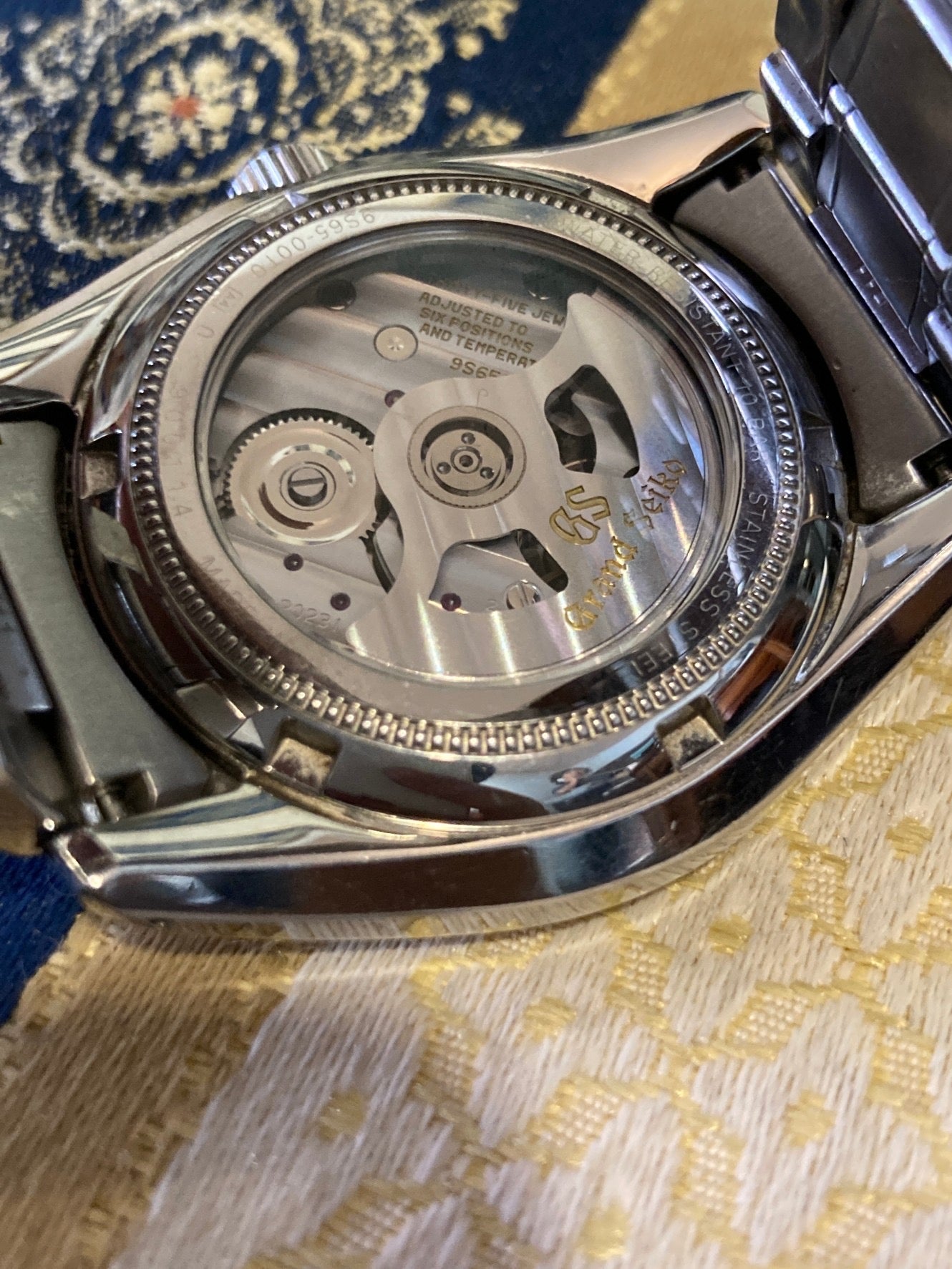 特別大特価グランドセイコー SBGR317 腕時計 黒文字盤 裏透け グランドセイコー
